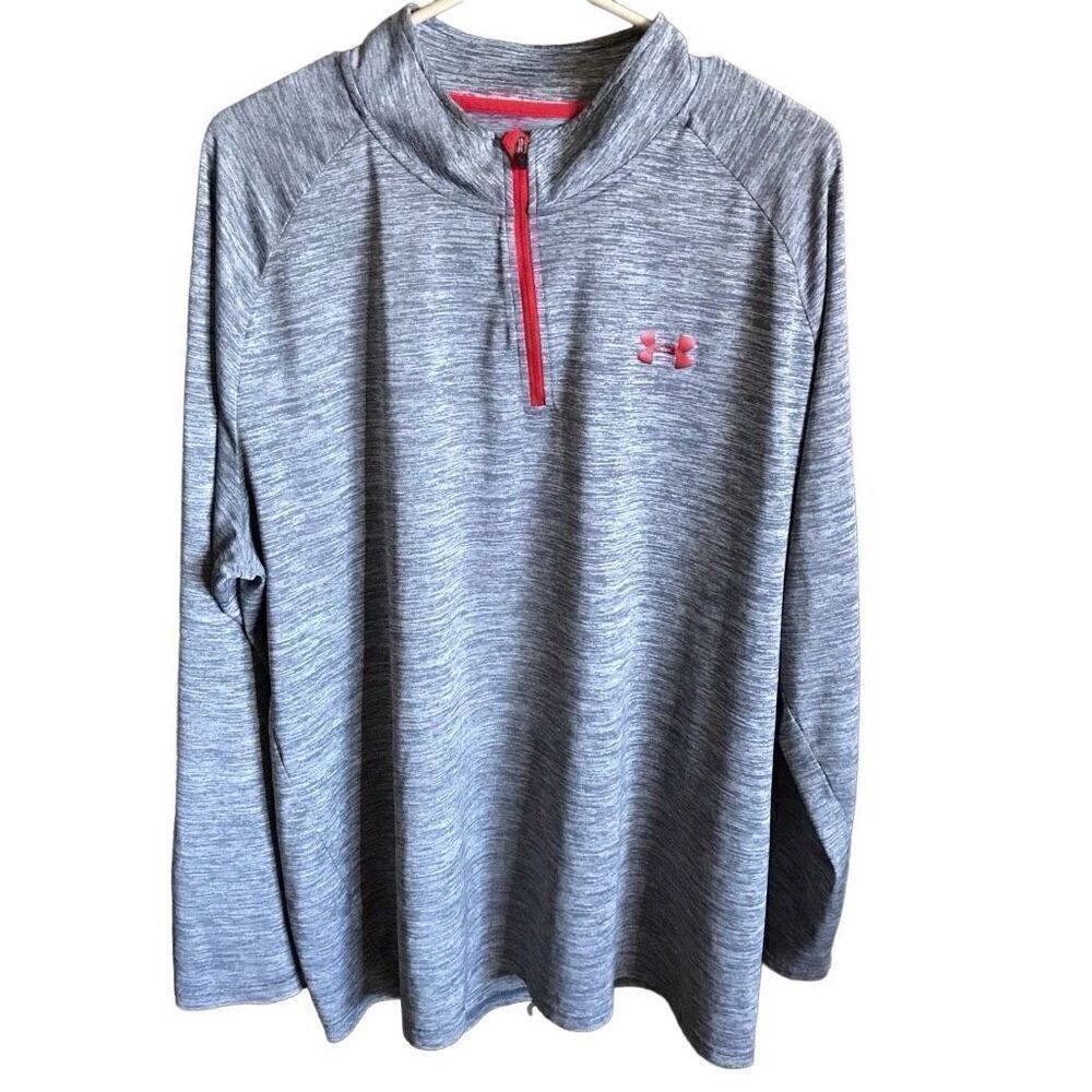 Under Armour loose golf mens SZ 2XL pullover shirt athletic 1/4 zip heatgear